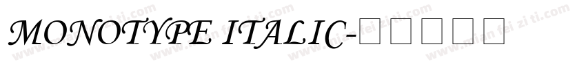 Monotype Italic字体转换